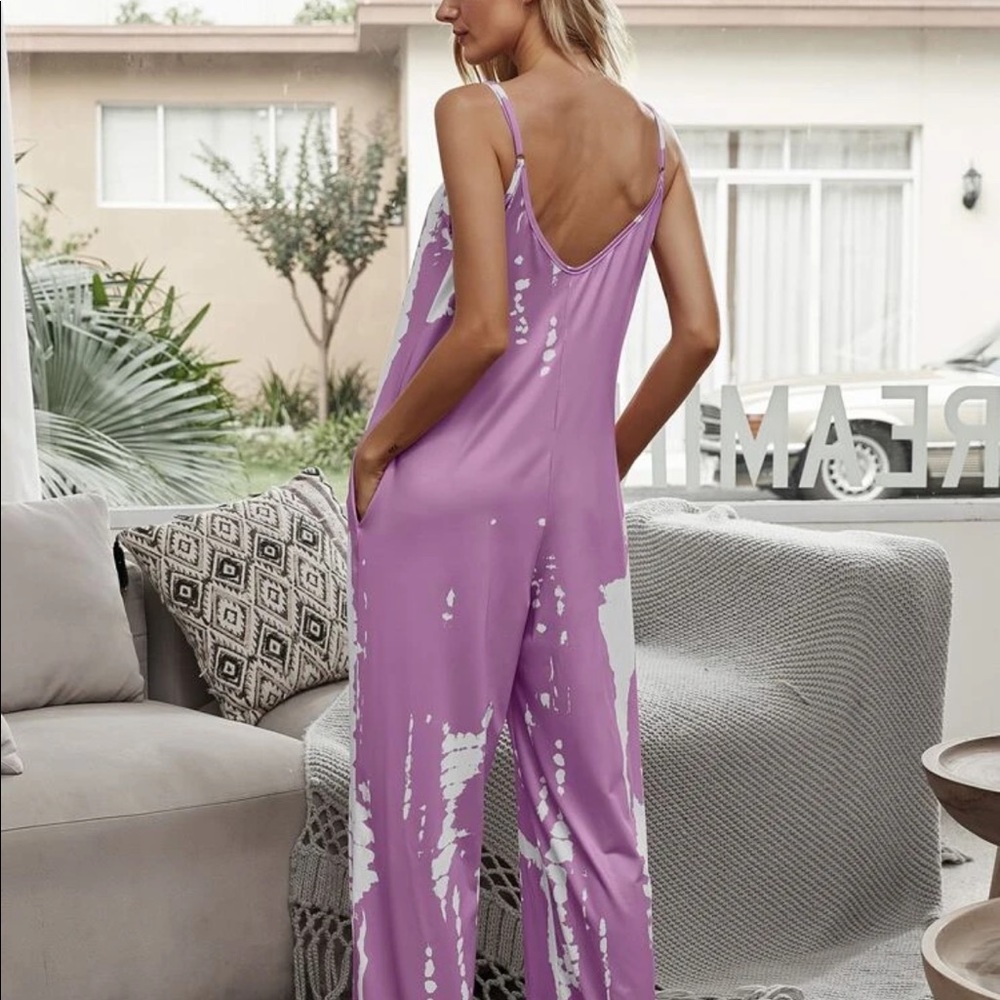 Tie Dye Wide Leg Cami Jumpsuit